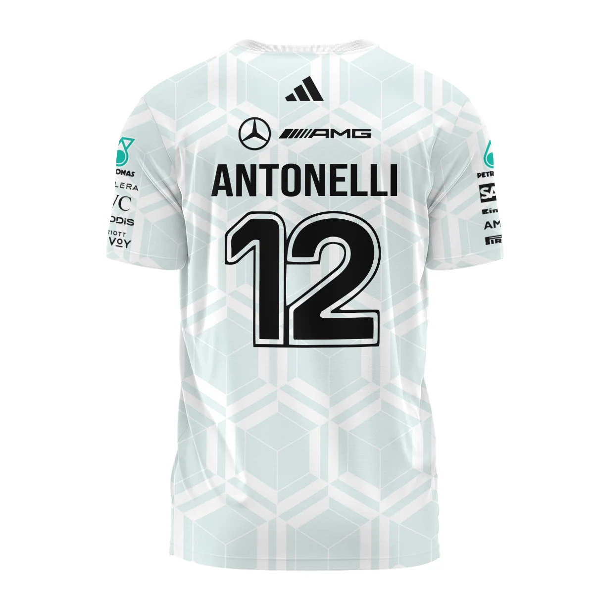 2026 Kimi Antonelli Mercedes F1 Teamwear T-Shirt BLKA29326A2TS - White 2026 Kimi Antonelli Mercedes F1 Teamwear T-Shirt BLKA29326A2TS - White