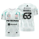 2026 George Russell Mercedes F1 Teamwear T-Shirt BLGR30326A2TS - White