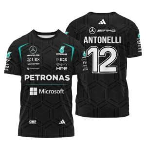 2026 Kimi Antonelli Mercedes F1 Teamwear Polo Shirt BLKA29326A1PL - Black