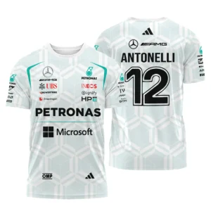 2026 Kimi Antonelli Mercedes F1 Teamwear Hoodie Half Zip BLKA29326A2HDF - White