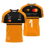 2026 Lando Norris 1 McLaren F1 Teamwear T-Shirt BLNR25326A1TS - Orange