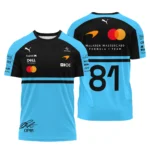 2026 Oscar Piastri 81 McLaren F1 Teamwear T-Shirt BLOP25326A3TS - Cyan