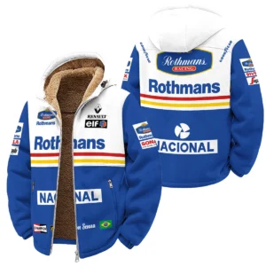 1994 Ayrton Senna Rothmans Williams Renault F1 Hoodie Quilted Waffle BL3725A6HQW