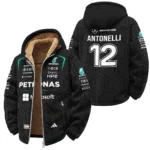 2026 Kimi Antonelli Mercedes F1 Teamwear Winter Fleece Jacket BLKA29326A1WFJ - Black