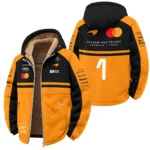 2026 Lando Norris 1 McLaren F1 Teamwear Winter Fleece Jacket BLNR25326A1WFJ - Orange