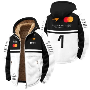 2026 Lando Norris 1 McLaren F1 Teamwear Quarter Zip Sweatshirt BLNR25326A2QZS - White 2026 Lando Norris 1 McLaren F1 Teamwear Quarter Zip Sweatshirt BLNR25326A2QZS - White