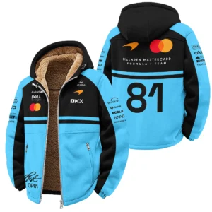 2026 Oscar Piastri 81 McLaren F1 Teamwear Quarter Zip Sweatshirt BLOP25326A3QZS - Cyan