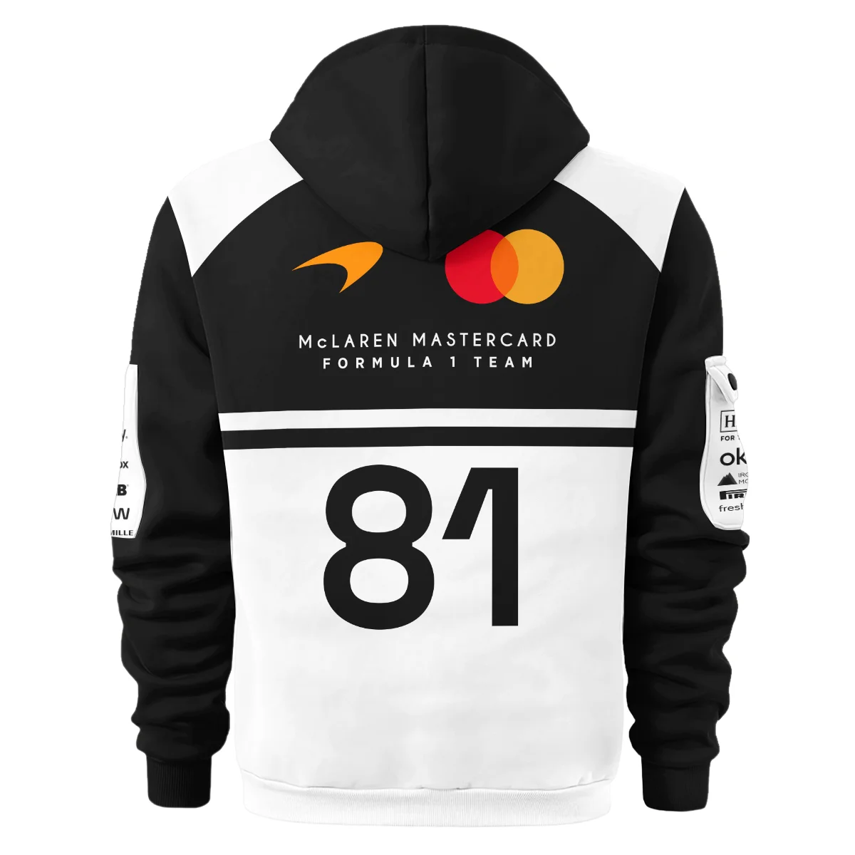 2026 Oscar Piastri 81 McLaren F1 Teamwear Hoodie Half Zip BLOP25326A2HDF - White 2026 Oscar Piastri 81 McLaren F1 Teamwear Hoodie Half Zip BLOP25326A2HDF - White