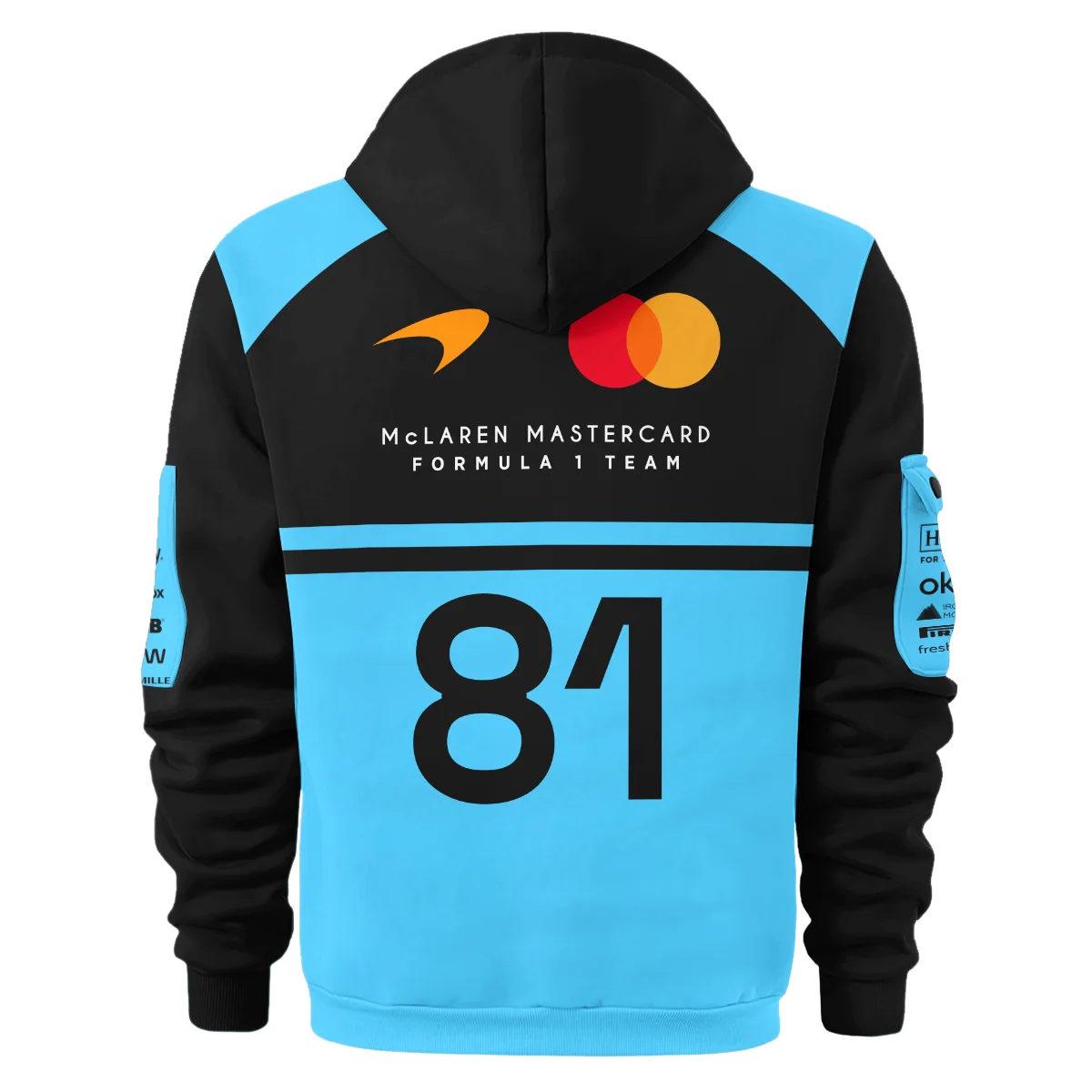 2026 Oscar Piastri 81 McLaren F1 Teamwear Hoodie Half Zip BLOP25326A3HDF - Cyan 2026 Oscar Piastri 81 McLaren F1 Teamwear Hoodie Half Zip BLOP25326A3HDF - Cyan