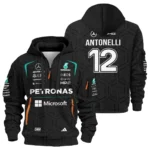 2026 Kimi Antonelli Mercedes F1 Teamwear Hoodie Half Zip BLKA29326A1HDF - Black