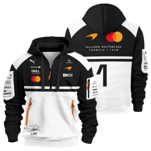 2026 Lando Norris 1 McLaren F1 Teamwear Sweatshirt Zipper BLNR25326A2SHZ - White