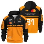 2026 Oscar Piastri 81 McLaren F1 Teamwear Hoodie Half Zip BLOP25326A1HDF - Orange