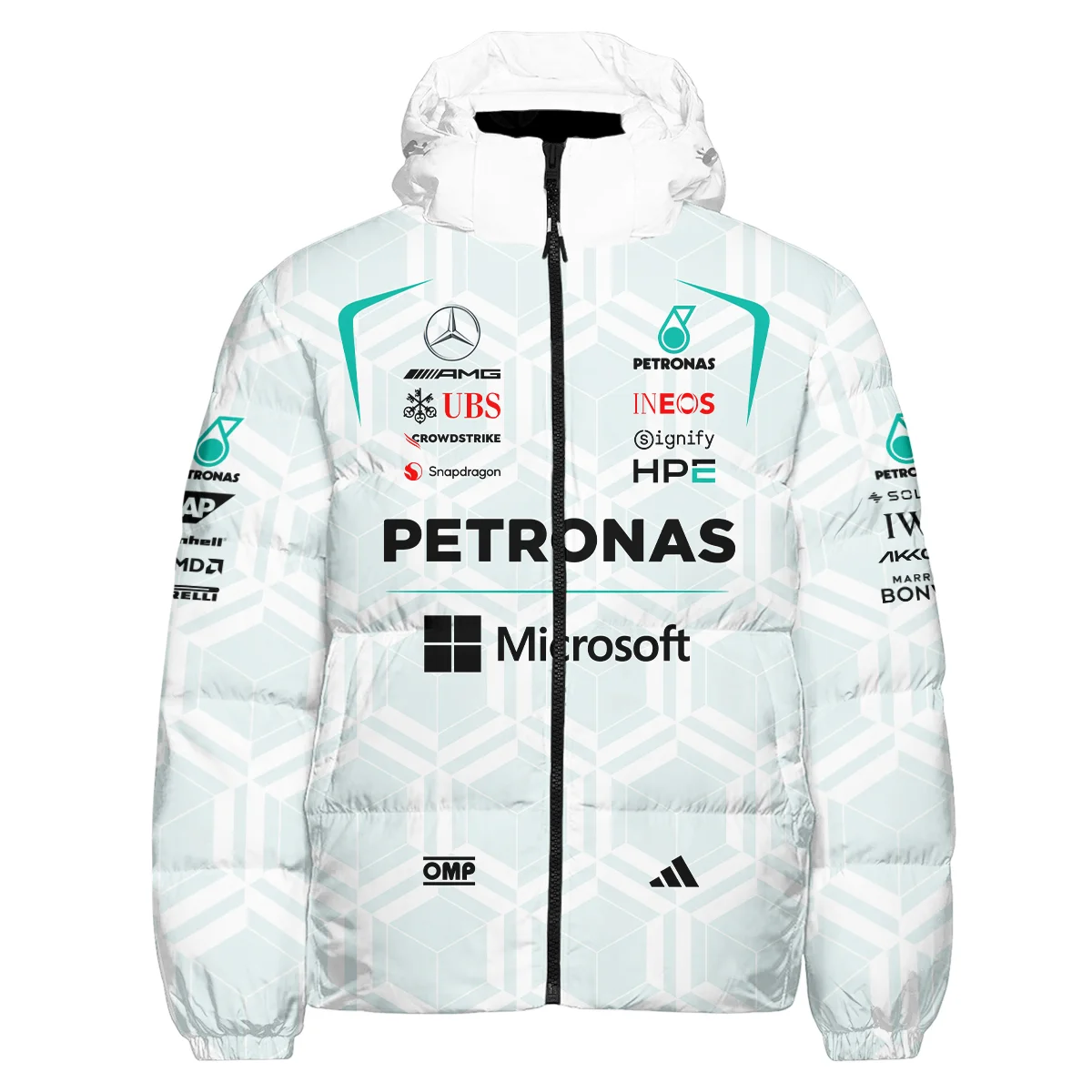 2026 George Russell Mercedes F1 Teamwear Down & Puffer Jackets BLGR30326A2HCJ - White 2026 George Russell Mercedes F1 Teamwear Down & Puffer Jackets BLGR30326A2HCJ - White