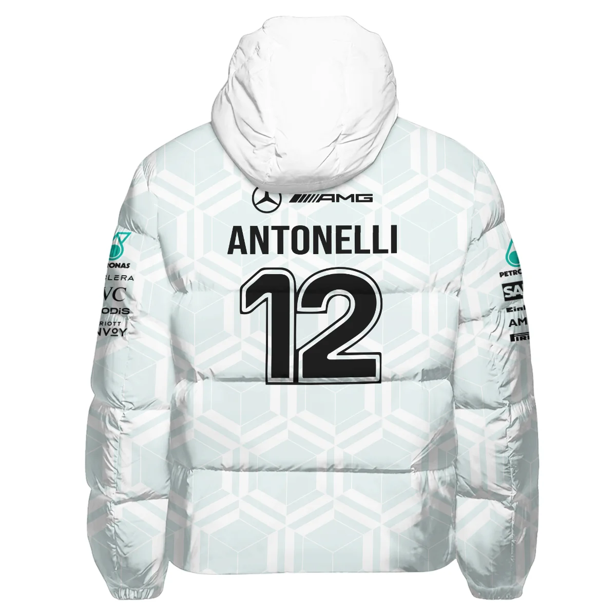 2026 Kimi Antonelli Mercedes F1 Teamwear Down & Puffer Jackets BLKA29326A2HCJ - White 2026 Kimi Antonelli Mercedes F1 Teamwear Down & Puffer Jackets BLKA29326A2HCJ - White
