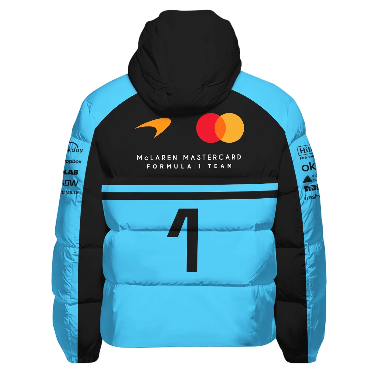 2026 Lando Norris 1 McLaren F1 Teamwear Down & Puffer Jackets BLNR25326A3HCJ - Cyan 2026 Lando Norris 1 McLaren F1 Teamwear Down & Puffer Jackets BLNR25326A3HCJ - Cyan