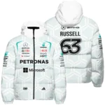 2026 George Russell Mercedes F1 Teamwear Down & Puffer Jackets BLGR30326A2HCJ - White