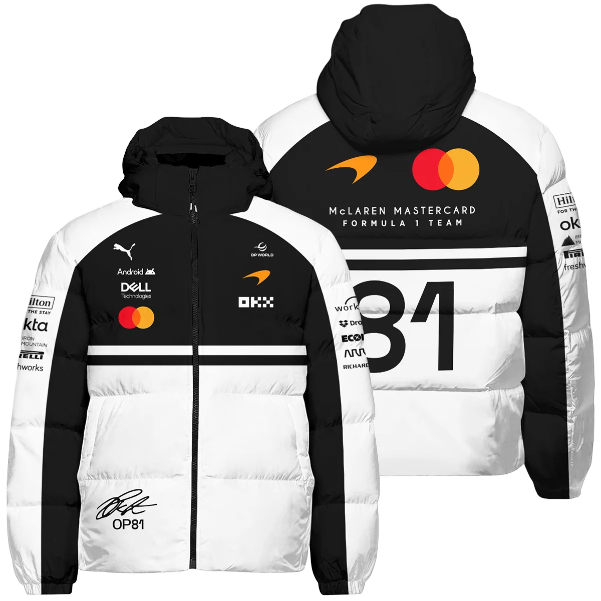2026 Oscar Piastri 81 McLaren F1 Teamwear Down & Puffer Jackets BLOP25326A2HCJ - White 2026 Oscar Piastri 81 McLaren F1 Teamwear Down & Puffer Jackets BLOP25326A2HCJ - White