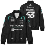 2026 George Russell Mercedes F1 Teamwear Quarter Zip Sweatshirt BLGR30326A1QZS - Black