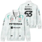 2026 George Russell Mercedes F1 Teamwear Quarter Zip Sweatshirt BLGR30326A2QZS - White