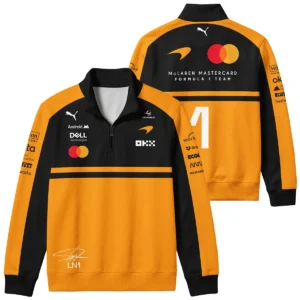 2026 Lando Norris 1 McLaren F1 Teamwear Winter Fleece Jacket BLNR25326A1WFJ - Orange