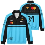 2026 Oscar Piastri 81 McLaren F1 Teamwear Quarter Zip Sweatshirt BLOP25326A3QZS - Cyan