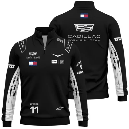 2026 Sergio Perez Cadillac F1 Team Apparel Quarter Zip Sweatshirt BLVA9326SP3QZS