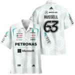 2026 George Russell Mercedes F1 Teamwear Hawaiian Shirt BLGR30326A2HW - White