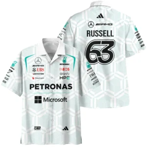 2026 George Russell Mercedes F1 Teamwear Hoodie BLGR30326A2HD - White