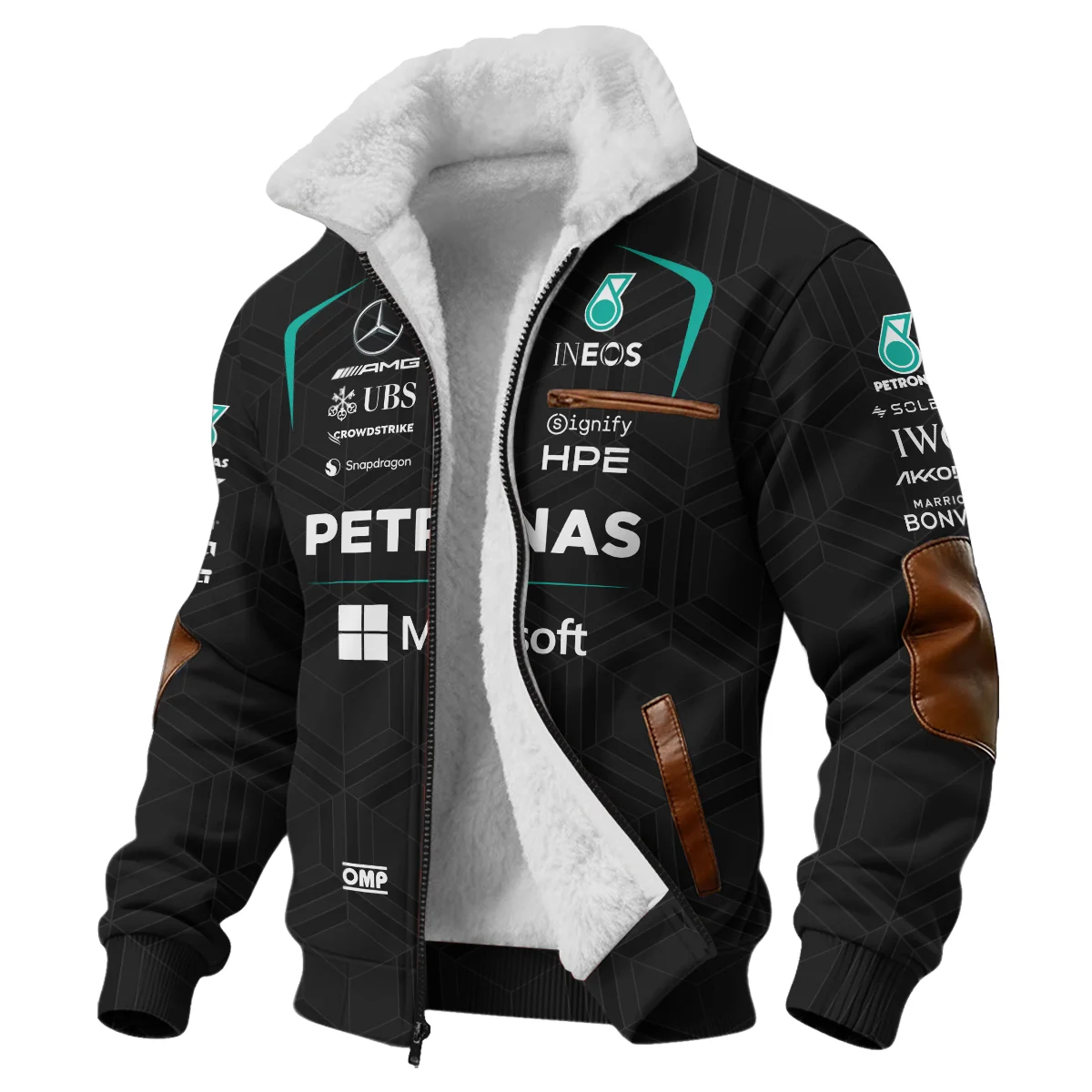 2026 George Russell Mercedes F1 Teamwear Fleece Jacket BLGR30326A1FJ - Black 2026 George Russell Mercedes F1 Teamwear Fleece Jacket BLGR30326A1FJ - Black