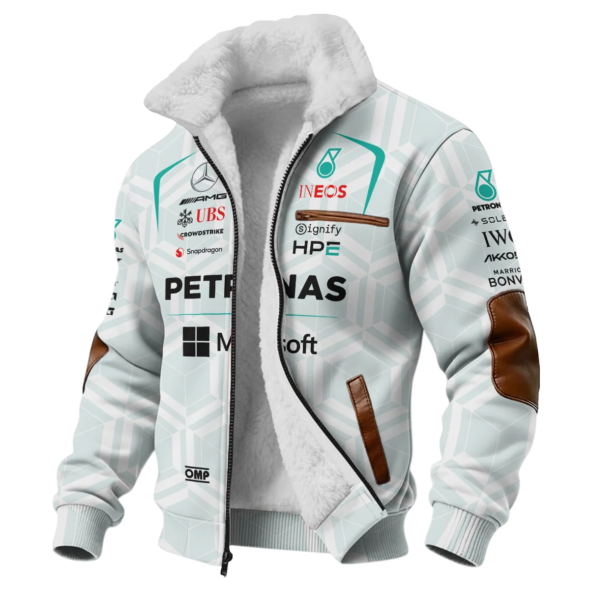 2026 Kimi Antonelli Mercedes F1 Teamwear Fleece Jacket BLKA29326A2FJ - White 2026 Kimi Antonelli Mercedes F1 Teamwear Fleece Jacket BLKA29326A2FJ - White