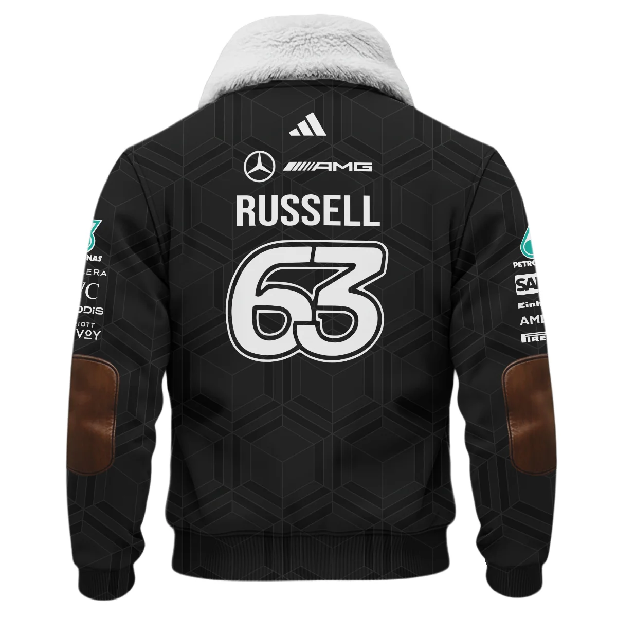 2026 George Russell Mercedes F1 Teamwear Fleece Jacket BLGR30326A1FJ - Black 2026 George Russell Mercedes F1 Teamwear Fleece Jacket BLGR30326A1FJ - Black