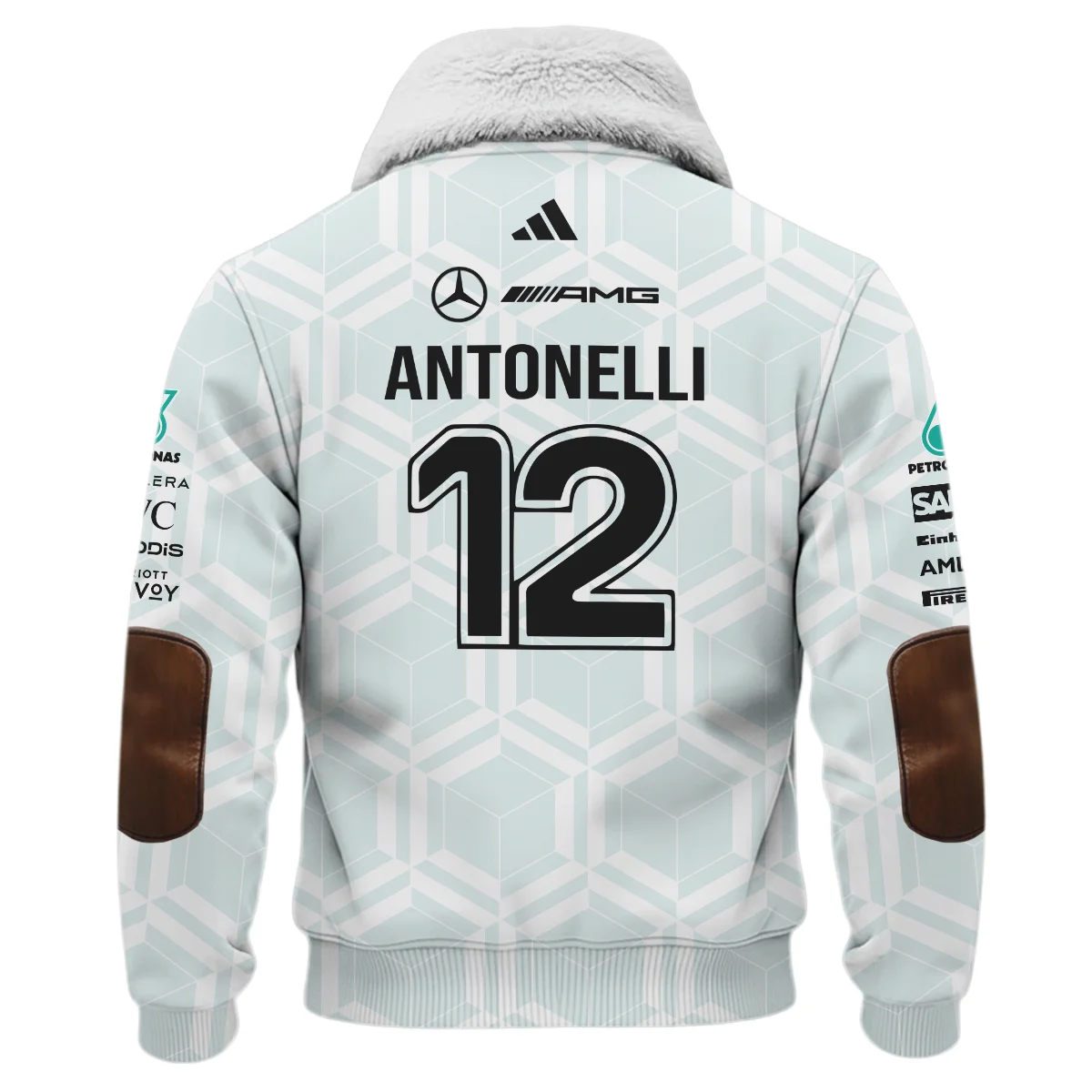 2026 Kimi Antonelli Mercedes F1 Teamwear Fleece Jacket BLKA29326A2FJ - White 2026 Kimi Antonelli Mercedes F1 Teamwear Fleece Jacket BLKA29326A2FJ - White