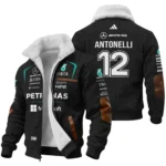 2026 Kimi Antonelli Mercedes F1 Teamwear Fleece Jacket BLKA29326A1FJ - Black