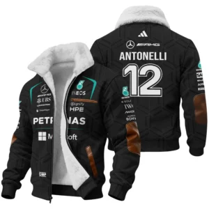 2026 Kimi Antonelli Mercedes F1 Teamwear Bomber BLKA29326A1BB - Black