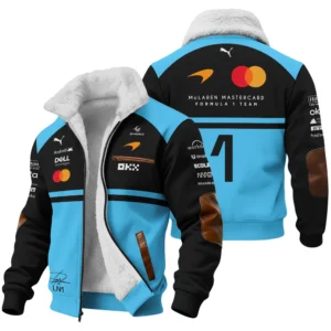 2026 Lando Norris 1 McLaren F1 Teamwear Bomber BLNR25326A3BB - Cyan