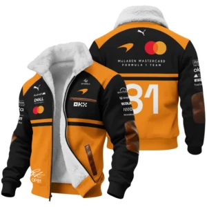 2026 Oscar Piastri 81 McLaren F1 Teamwear Bomber BLOP25326A1BB - Orange