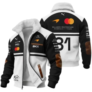 2026 Oscar Piastri 81 McLaren F1 Teamwear Bomber BLOP25326A2BB - White