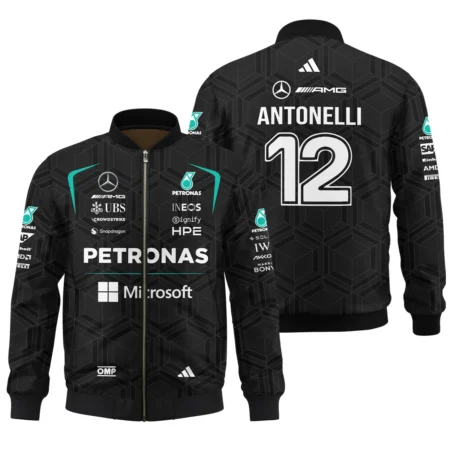 2026 Kimi Antonelli Mercedes F1 Teamwear Bomber BLKA29326A1BB - Black