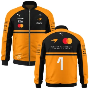 2026 Lando Norris 1 McLaren F1 Teamwear Fleece Jacket BLNR25326A1FJ - Orange
