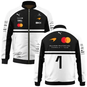 2026 Lando Norris 1 McLaren F1 Teamwear Fleece Jacket BLNR25326A2FJ - White